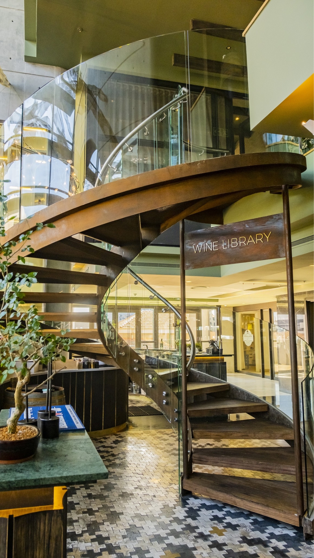 The library tasting setting